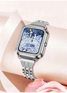 i68 Smart Watch schermo quadrato da 1,59 pollici BT chiamata monitoraggio della salute IP67 impermeabile Smartwatch da donna alla moda