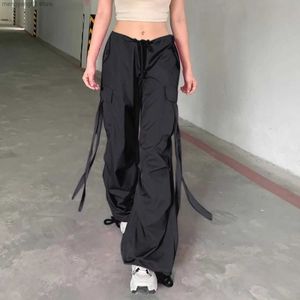 Women's Pants Capris Y2k Cargo Pants Women Streetwear Casual Wide Leg Pants Harajuku Vintage Solid Baggy Straight Trousers Ladies Straight Sweatpants T231026