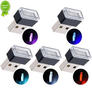 Novo 1 pçs mini usb lâmpada led decoração interior do carro atmosfera lâmpada noite decorativa luz ambiente branco azul vermelho rosa gelo-azul