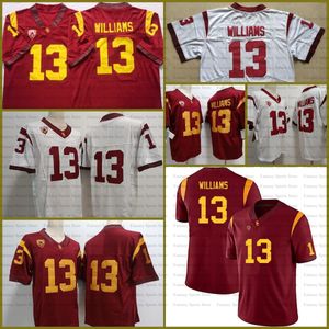 Williams USC Trojans 13 Caleb Williams College Football Jerseys Maglie da calcio da uomo bianche rosse NESSUN NOME