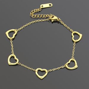 Neueste Edelstahl kette T stil Hohl Herz charme mode frauen armband Party Geschenk Jewelry282k