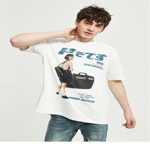 T-shirt da uomo Hip Hop Streetwear Harajuku T-shirt Ragazza giapponese Kanji Stampa Tshirt Uomo Estate T-shirt a maniche corte in cotone L307t
