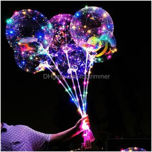 Palloncini a palloncino a led con bastoncino bagliore luminoso in lattice Bobo giocattolo per bambini Festival forniture per feste di compleanno decorazioni consegna di consegna giocattoli regalo Dh9Bu