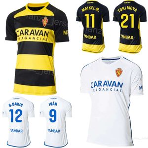 Club Team 2023 2024 Real Zaragoza 11 MESA Soccer Jerseys 20 MOLLEJO 7 VALERA 3 SILOS 9 AZON 21 MOYA 18 GAMEZ 8 AGUADO 5 GRAU 12 BAKIS Football Shirt Kits Custom Name Number