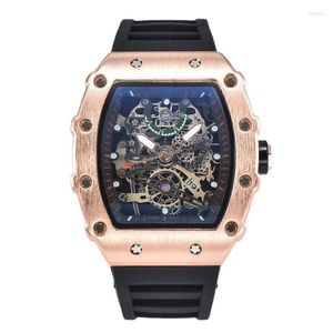 Relógios de pulso tipo barril três agulha grande dial relógio de quartzo para homens esportes ao ar livre brilho multi-cor pulseira de silicone relógio reloj hombre