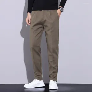 Pantaloni da uomo Y2k Uomo Autunno Versatile Slim Fit Gamba dritta Pantaloni casual elasticizzati stile coreano alla moda