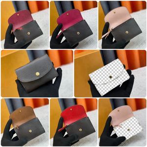 Top quality women original box purses luxury real leather multicolor short wallet Card holder Holders single classic zipper pocket designer wallets long purse