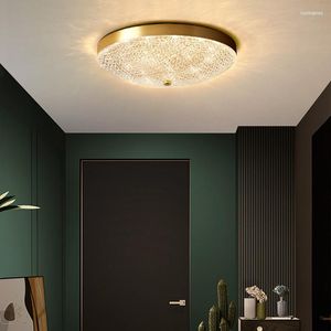 Luzes de teto led ouro luxo lustre luminárias para sala estar varanda crianças quarto corredor sótão decoração lâmpada cristal iluminação