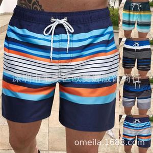 Shorts de praia homens tronco verão calças curtas em linha reta impressão rápida placa seca plus size troncos de surf 2021 men's305u