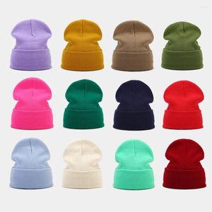 Berets Fluorescent Bonnet Warm. High Quality Knit Hat Autumn Winter Light Plate Pile Men Outdoor Cold Fashion Net Red Warm