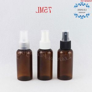 75ml kahverengi yuvarlak omuz plastik şişe, 75cc parfüm / toner seyahat ambalajı boş kozmetik kap (50 pc / lot) yüksek quatiy omran