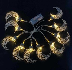 10 LED Ramadan String EID Mubarak Moon Star Shaped Bateria Alimentado Luz Quente Fada String Home Decor HHA35347534620