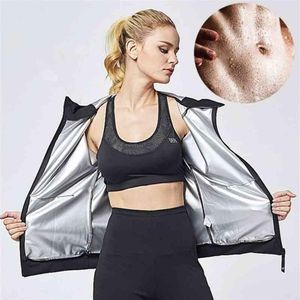 Kvinnor som kör kvinnlig bastu kostym Set Girl Burn Belly Fat Compression Sweat T Shirt Suit Slimming Body Shaper Pants 210402270M