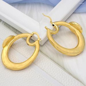 Hoop Earrings For Women 24K Gold Plated Copper Head Pattern Fashipn Bridal Party Weddings Jewelry Accessories