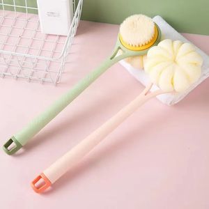 Cleaning Brushes 1PCS Long Handle Doublesided Shower Brush Back Rub Tool Soft Bristle Nylon 231026