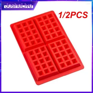 Baking Moulds 1/2PCS High-temperature Heart Shape Silicone Waffle Mold Square Lattice Bakeware Tools Kitchen Household