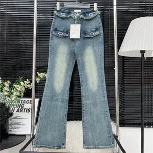Расклешенные брюки с вышивкой, дизайнерские джинсы для женщин, дизайнерские джинсовые брюки с высокой талией для девочек, женские джинсы в уличном стиле