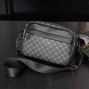 Waist Bags Luxury Leather Crossbody Men Fashion Design Plaid Shoulder Bag Business Messenger Mens Handbag Satchels Tote Purse 231026