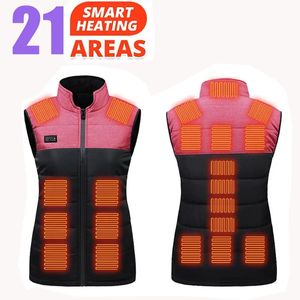 Men's Vests Women Coat Intelligent USB Electric Heating Thermal Warm Clothes Winter Heated Vest Plussize Men 21PCS Heated Jacket Fashion 231026