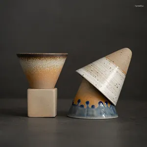 Caffettiere Tazza concentrata in ceramica Disegno creativo fatto a mano Smalto Tè con base Stoare Personalizzazione personale