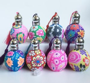 new Flower sytle 5ml 8ml 10ML Roll on Ball Refillable Ceramic essence oil empty polymer clay Perfume bottle