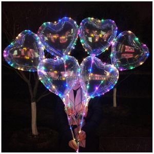 Balão 8 cores acendem luminosos transparentes balões claros coração estrela forma bola piscando e brinquedo sólido decoração de aniversário drop entregar dhsxt