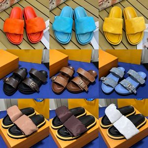 Print classic slippers luxury designer sandals fashion womens platform shoes outdoor mens beach shoes non-slip breathable buckle casual shoes summer couple flats