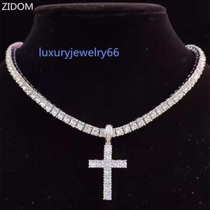 Anhänger Halsketten Männer Frauen Hip Hop Kreuz Halskette Mit 4mm Zirkon Tennis Kette Iced Out Bling HipHop Schmuck Mode geschenk