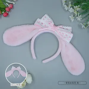 Party Supplies Anime Cosplay Women Plysch Pink Blue Dog Ears huvudbonad kawaii bowknot lolita pannband rabbit halloween alf
