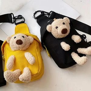 Waist Bags Designer Bear Bag Women Girls Cute 3D Doll Canvas Crossbody Small Travel Shoulder Phone Couple Daily Fashion