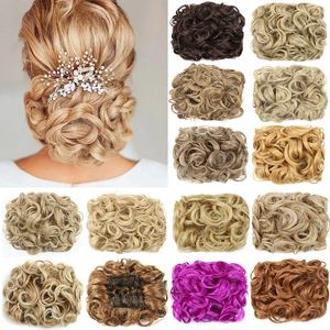 Synthetic Concubine Synthesis Bun Messy Chignon Hair Accessories For Women Clip On Feminine False Tail Hairpiece 231025