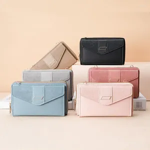 Wallets Fashion Women Shoulder Bag PU Leather Mobile Phone Large Capacity Wallet Card Holders Lady Small Crossbody Money Clutch