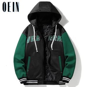 Mens Wool Blends Streetwear Men Jacket Autumn Techwear Coat Fashion Stand Collar Matching Trend Loose Couple Baseball Clothes Embroidery Clothing 231025