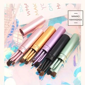 Makeup Tools Aluminium Tube Eyeshadow Brush Set Portable Full Bucket Lip Nose Shadow 231025