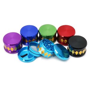 Lega di alluminio colorato Fumare 63MM Erba secca Tabacco Macinare Spice Miller Grinder Frantoio Macinare Tritato Mano Muller Handpipe Portasigarette DHL