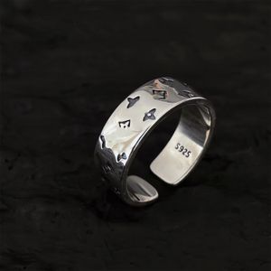 Bague en argent 925 pour hommes et femmes, bague de styliste en acier inoxydable, bijoux d'amoureux, taille ouverte