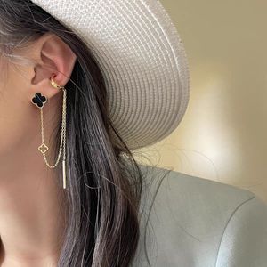 Orecchini di moda designer di lusso Earing van cleefity trifoglio Orecchini a bottone Madreperla Placcata in oro 18 carati Ciondolo in agata per la festa della mamma Festa di nozze Regalo di nozze