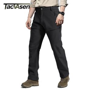 Skidbyxor Tacvasen Winter SoftShell vandring Taktisk fleece -fodrad byxor Mens Solid Warm Trousers Casual Cargo Work Skiing Pants Byxor 231025