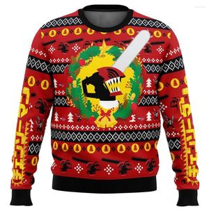 Herrtröjor jul dröm motorsåg man ful tröja gåva jultomten claus pullover män 3d tröja och topp höst vinterkläder