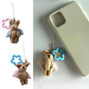 Chaveiros Trendy Fluff Stuffed Plushs Bunnys Charm Phone Straps Toy Keyrings Acessórios