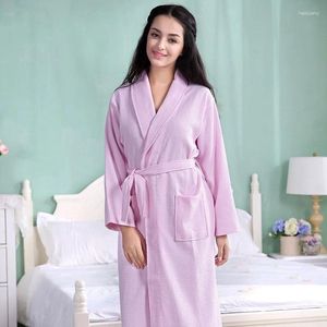 Women's Sleepwear Summer Kimono Cotton Robe Men Women Sexy Bathrobe Waffle Robes Soft Peignoir Homme Badjas Sleep Lounge