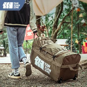 Outdoor-Taschen TANXIANZHE Outdoor Camping Oxford Stoff Aufbewahrungstasche Aufbewahrungstasche Reisegepäck Koffer Super Hocker Tragende faltbare Schleppertasche 231025