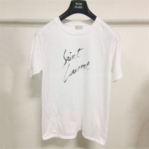 デザイナーメンズTシャツレタープリントラウンドネック半袖夏ルーズTシャツトップ黒と白