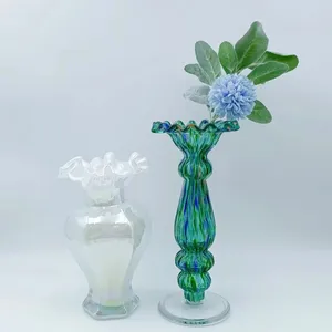 Vase Light Luxury Glass Vase Creative Nordic High Beauty Living Room Tabletop Dry Flowersフラワーアレンジ