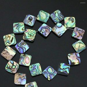 Perlen Ly Quadratische Abalone-Muschel, 12 mm, schöne lose Charms, besondere DIY-elegante Schmuckherstellung, 40,6 cm B1162