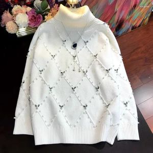 Women's Sweaters 2023 Women Sweater Pearl Diamond Embellished