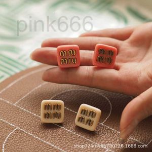 Stud Designer Earrings Female Summer Sugar Style Personalized Colorful Block Old Earrings s925 Silver Needle UILY