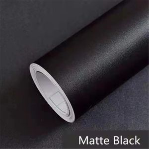 Wallpapers 235m Selfadhesive Film Black Thickened Sticker Matt Furniture Kitchen Cabinet for Cupboards Tables Wall Renovation Wallpaper 231026