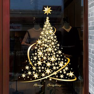 Wall Stickers 1Pack Christmas Tree Window Clings for Glass Xmas Decals Home Decorations Holiday Decoration Party 231026