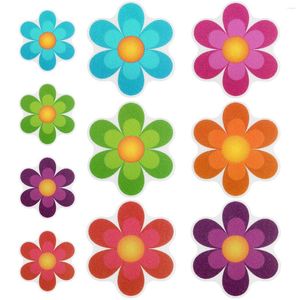 Badmatten 10pcs Blumenbadewanne Aufkleber Nichtwannenabziehbilder Kleber Badezimmer Fliesenboden Applikationen